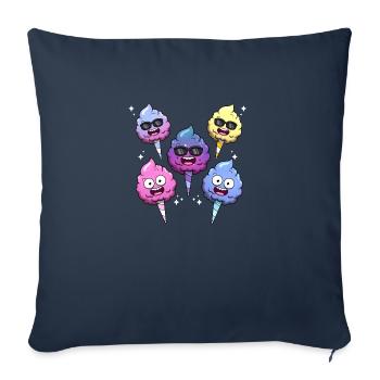 Barbe à papa mignonne - Housse de coussin décorative 45 x 45 cm - bleu marine - Devant