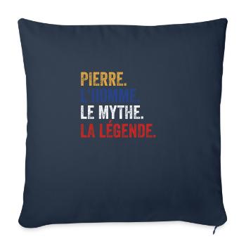 Pierre L'homme Le mythe La légende - Housse de coussin décorative 45 x 45 cm - bleu marine - Devant