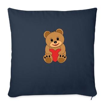 nounours - Housse de coussin décorative 45 x 45 cm - bleu marine - Devant