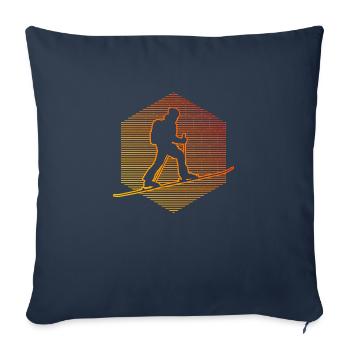 Men's Skiing Tour Ski Touring Women's Ski Mountaine - Sofa pillowcase 17,3'' x 17,3'' (45 x 45 cm) - navy - Front