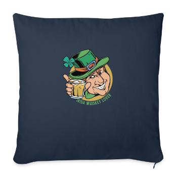 Irish Whiskey Lover Leprechaun Saint-Patrick - Housse de coussin décorative 45 x 45 cm - bleu marine - Devant