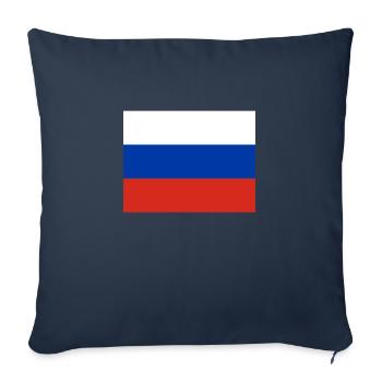 Russie - Housse de coussin décorative 45 x 45 cm - bleu marine - Devant