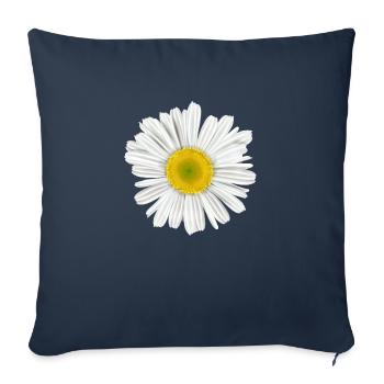 pâquerette fleur du printemps - Housse de coussin décorative 45 x 45 cm - bleu marine - Devant