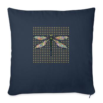 Libellule - Housse de coussin décorative 45 x 45 cm - bleu marine - Devant