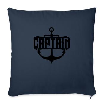 Text Captain Anchor - Sofa pillowcase 17,3'' x 17,3'' (45 x 45 cm) - navy - Front