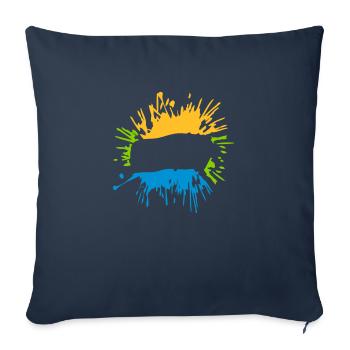 Insert blobs of text - Sofa pillowcase 17,3'' x 17,3'' (45 x 45 cm) - navy - Front