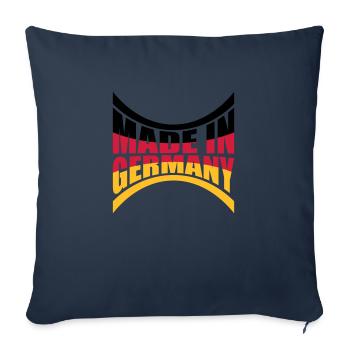 Fabriqué en Allemagne - Housse de coussin décorative 45 x 45 cm - bleu marine - Devant