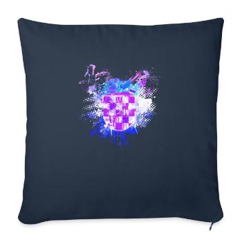 Croatie Croate Hrvatska Kroatien Croates Graffiti - Housse de coussin décorative 45 x 45 cm - bleu marine - Devant