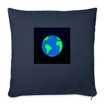 Earth and space - Sofa pillowcase 17,3'' x 17,3'' (45 x 45 cm) - navy - Front
