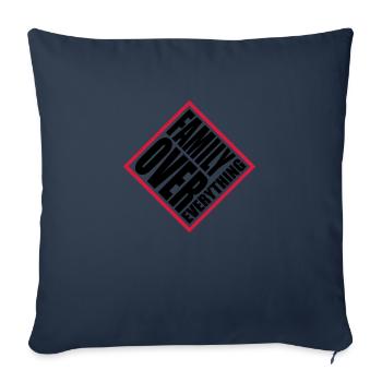La famille au-dessus de tout - Housse de coussin décorative 45 x 45 cm - bleu marine - Devant