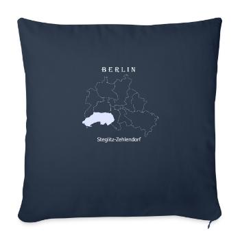 Carte Berlin Steglitz Zehlendorf Carte - Housse de coussin décorative 45 x 45 cm - bleu marine - Devant