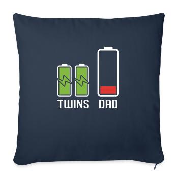 Dad Twins Battery Energy Power - Sofa pillowcase 17,3'' x 17,3'' (45 x 45 cm) - navy - Front