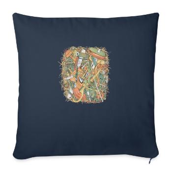 Outils de création. - Housse de coussin décorative 45 x 45 cm - bleu marine - Devant