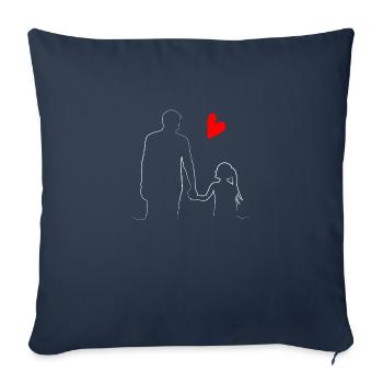 Vater und seine TOCHTER - Sofakissenbezug 45 x 45 cm - Navy - Vorne