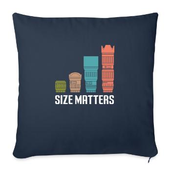 Size Matter Lens Photo Camera Photographer - Sofa pillowcase 17,3'' x 17,3'' (45 x 45 cm) - navy - Front