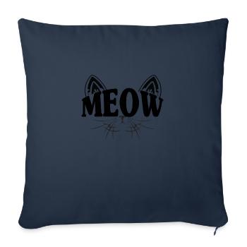 Miaou Chat Miaou Miaou - Housse de coussin décorative 45 x 45 cm - bleu marine - Devant