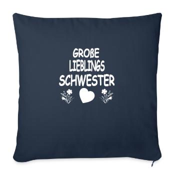 Schwester - Sofakissenbezug 45 x 45 cm - Navy - Vorne