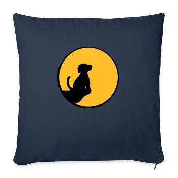 Moon Cliff Chien assis - Housse de coussin décorative 45 x 45 cm - bleu marine - Devant