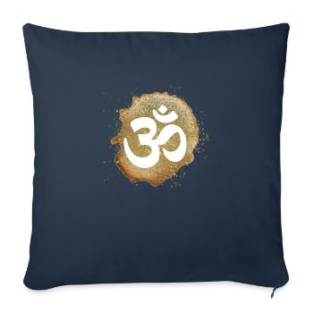 om signe éléments de terre d’or - Housse de coussin décorative 45 x 45 cm - bleu marine - Devant