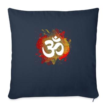 om sign gold fire elements love mantra - Sofa pillowcase 17,3'' x 17,3'' (45 x 45 cm) - navy - Front