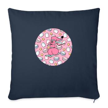 MK - Housse de coussin décorative 45 x 45 cm - bleu marine - Devant
