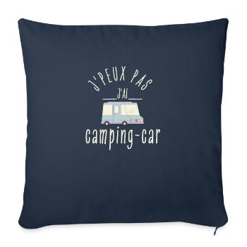 J peux pas j ai Camping car - Housse de coussin décorative 45 x 45 cm - bleu marine - Devant