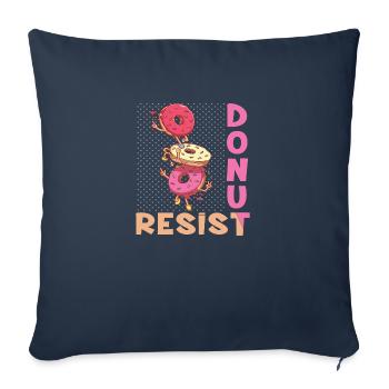 Résister aux beignets - Housse de coussin décorative 45 x 45 cm - bleu marine - Devant