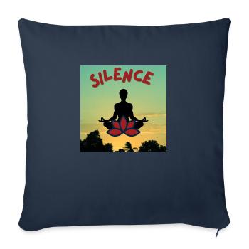 silence meditation - Housse de coussin décorative 45 x 45 cm - bleu marine - Devant