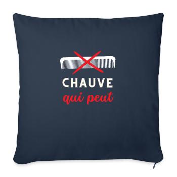 CHAUVE QUI PEUT - Housse de coussin décorative 45 x 45 cm - bleu marine - Devant