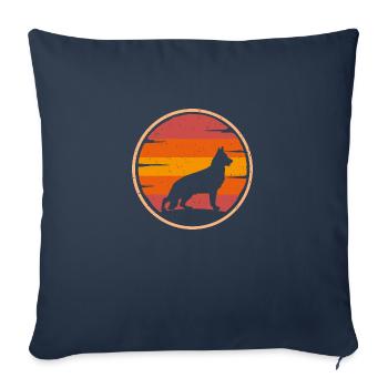 Shepherd Dog retro vintage Dog Owner Dog - Sofa pillowcase 17,3'' x 17,3'' (45 x 45 cm) - navy - Front