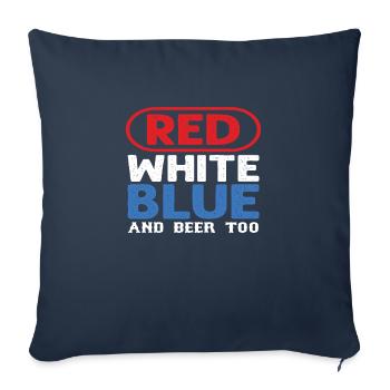 Red White Blue and Beer too - Sofa pillowcase 17,3'' x 17,3'' (45 x 45 cm) - navy - Front
