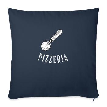 pizzeria roulette à pizza - Housse de coussin décorative 45 x 45 cm - bleu marine - Devant
