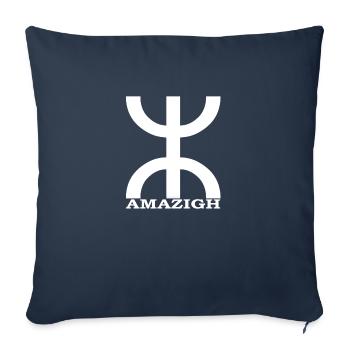 motif Berbère Amazigh Kabyle - Housse de coussin décorative 45 x 45 cm - bleu marine - Devant