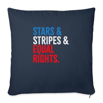Stars & Stripes & Égalité des droits - Housse de coussin décorative 45 x 45 cm - bleu marine - Devant