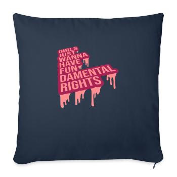 veulent avoir des droits fondamentaux - Housse de coussin décorative 45 x 45 cm - bleu marine - Devant