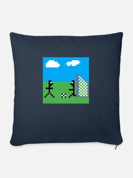 Pixel Fußball - Sofakissenbezug 45 x 45 cm - Navy