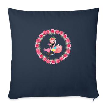 FLAMAND ROSE ETE - Housse de coussin décorative 45 x 45 cm - bleu marine - Devant