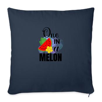 Un dans un melon - Housse de coussin décorative 45 x 45 cm - bleu marine - Devant