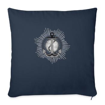 Ancre - Housse de coussin décorative 45 x 45 cm - bleu marine - Devant