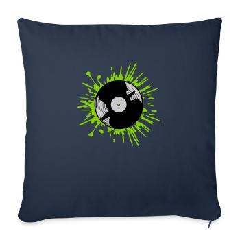Color blobs vinyl record drops - Sofa pillowcase 17,3'' x 17,3'' (45 x 45 cm) - navy - Front