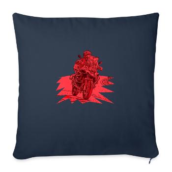 Adventure Bike Kurve rot - Sofakissenbezug 45 x 45 cm - Navy - Vorne