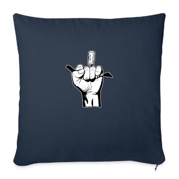 Le Bad boy en noir et blanc - Housse de coussin décorative 45 x 45 cm - bleu marine - Devant