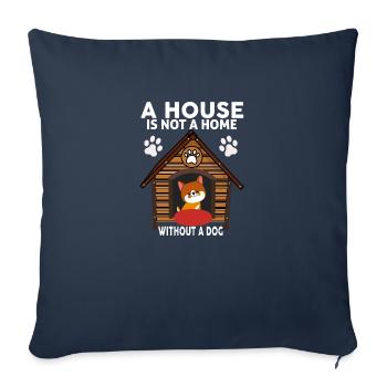 chien drôle citation chiens humour cadeau chien - Housse de coussin décorative 45 x 45 cm - bleu marine - Devant