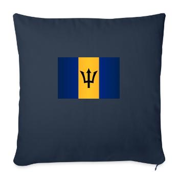 Drapeau de la Barbade - Housse de coussin décorative 45 x 45 cm - bleu marine - Devant