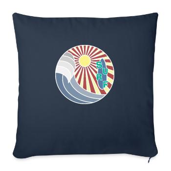 Surf Logo - Housse de coussin décorative 45 x 45 cm - bleu marine - Devant