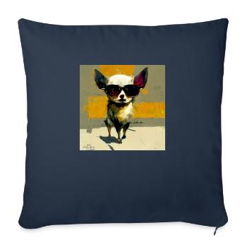 Chihuahua Style - Housse de coussin décorative 45 x 45 cm - bleu marine - Devant