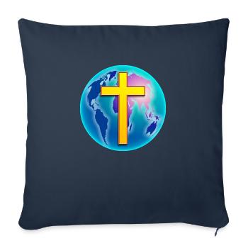 Worldwide Cross Symbol - Sofa pillowcase 17,3'' x 17,3'' (45 x 45 cm) - navy - Front