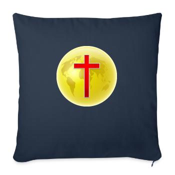 Worldwide Cross Symbol - Sofa pillowcase 17,3'' x 17,3'' (45 x 45 cm) - navy - Front
