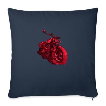 Chopper rouge - Housse de coussin décorative 45 x 45 cm - bleu marine - Devant