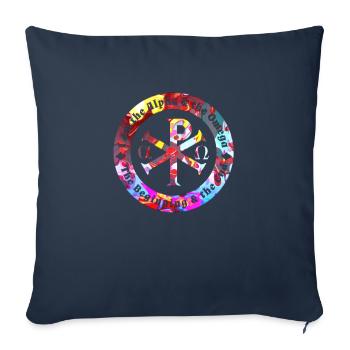Symbol beginning end Alpha Omega God Christian - Sofa pillowcase 17,3'' x 17,3'' (45 x 45 cm) - navy - Front